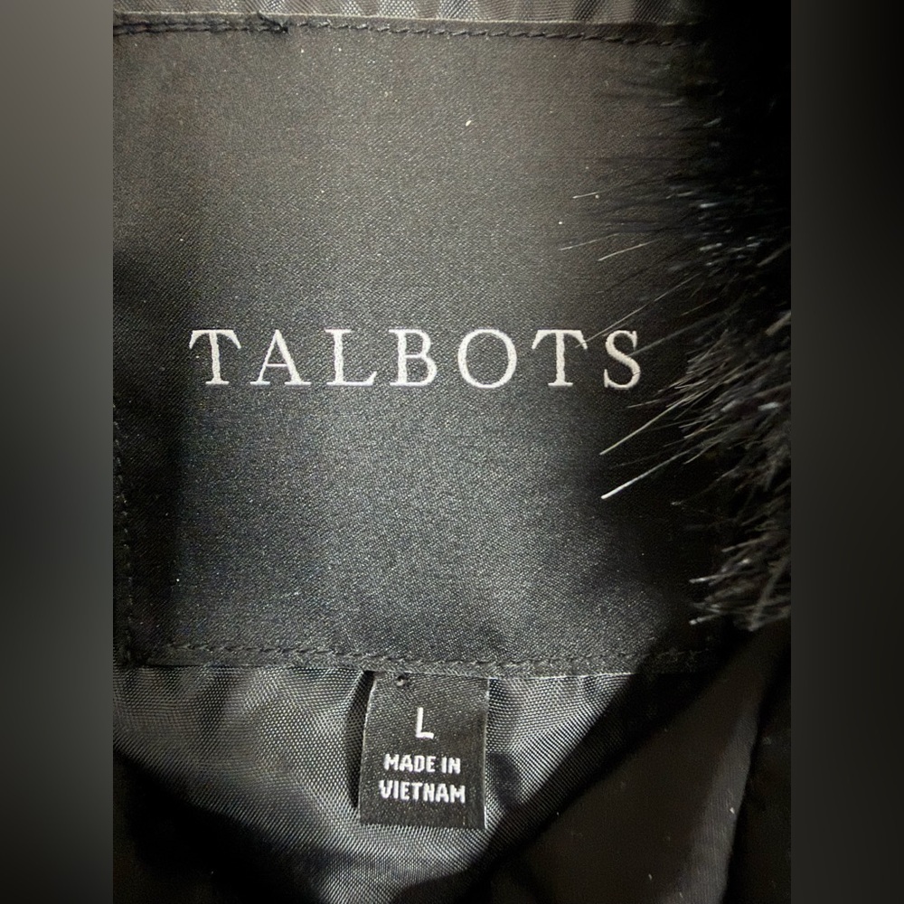 Talbots Black Outerwear with Faux Fur Accent size L - Picture 2 of 9
